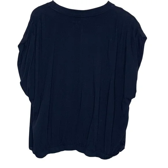 Pilcro Black Banded Bubble Hem Blouson Dolman Sleeve Top XL - Picture 2 of 8